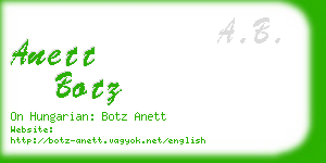 anett botz business card